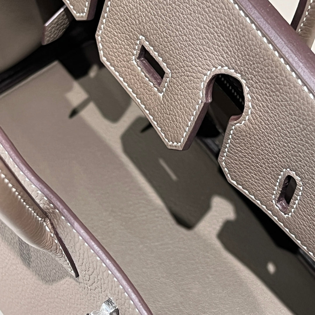 HM 25S BIRKIN 25 CM IN CLAY BROWN TOGO WITH KEY SILVER