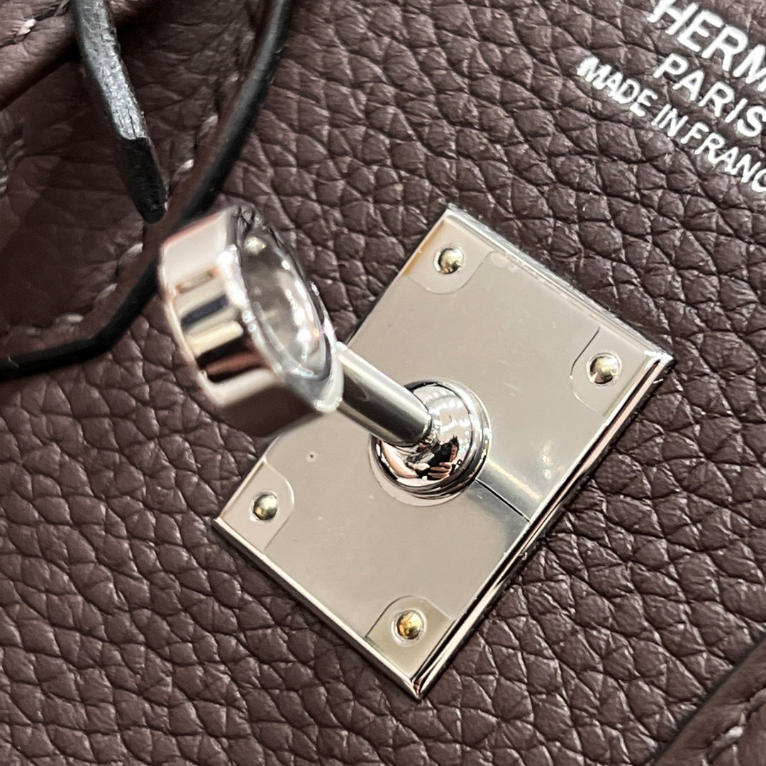 HM 25S BIRKIN 25 CM IN DARK BROWN TOGO WITH KEY SILVER