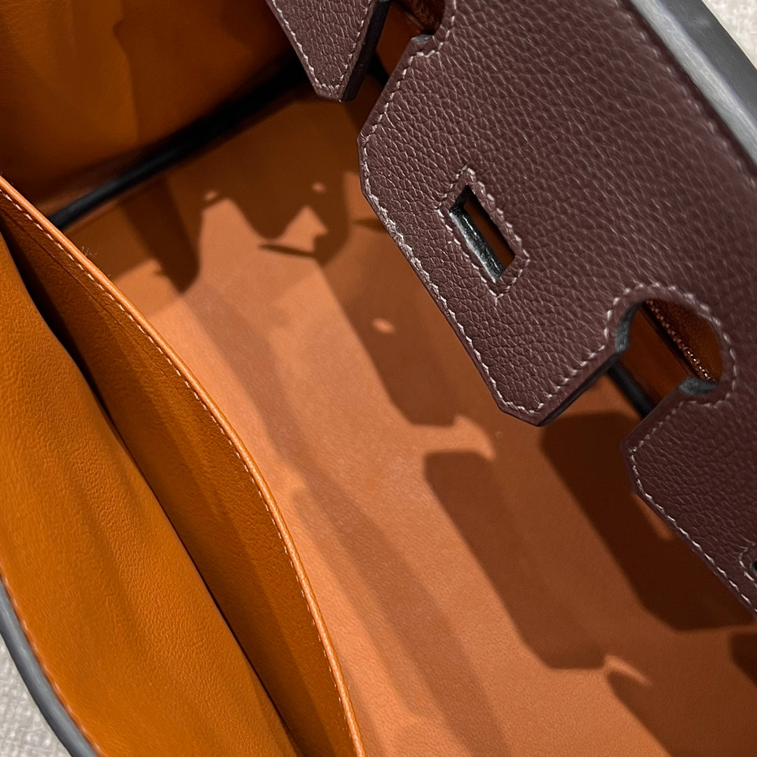 HM 25S BIRKIN 25 CM IN DARK BROWN TOGO WITH KEY SILVER