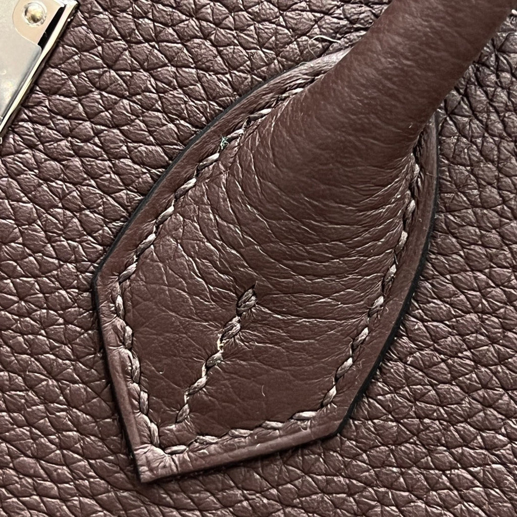 HM 25S BIRKIN 25 CM IN DARK BROWN TOGO WITH KEY SILVER