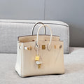 HM 25S BIRKIN 25 CM IN CREAM WHITE TOGO WITH KEY GOLD