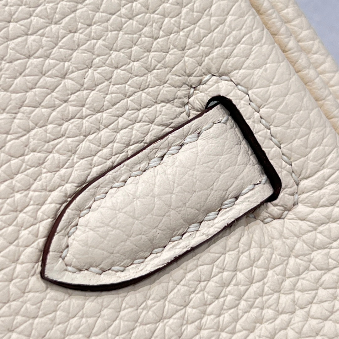 HM 25S BIRKIN 25 CM IN CREAM WHITE TOGO WITH KEY GOLD