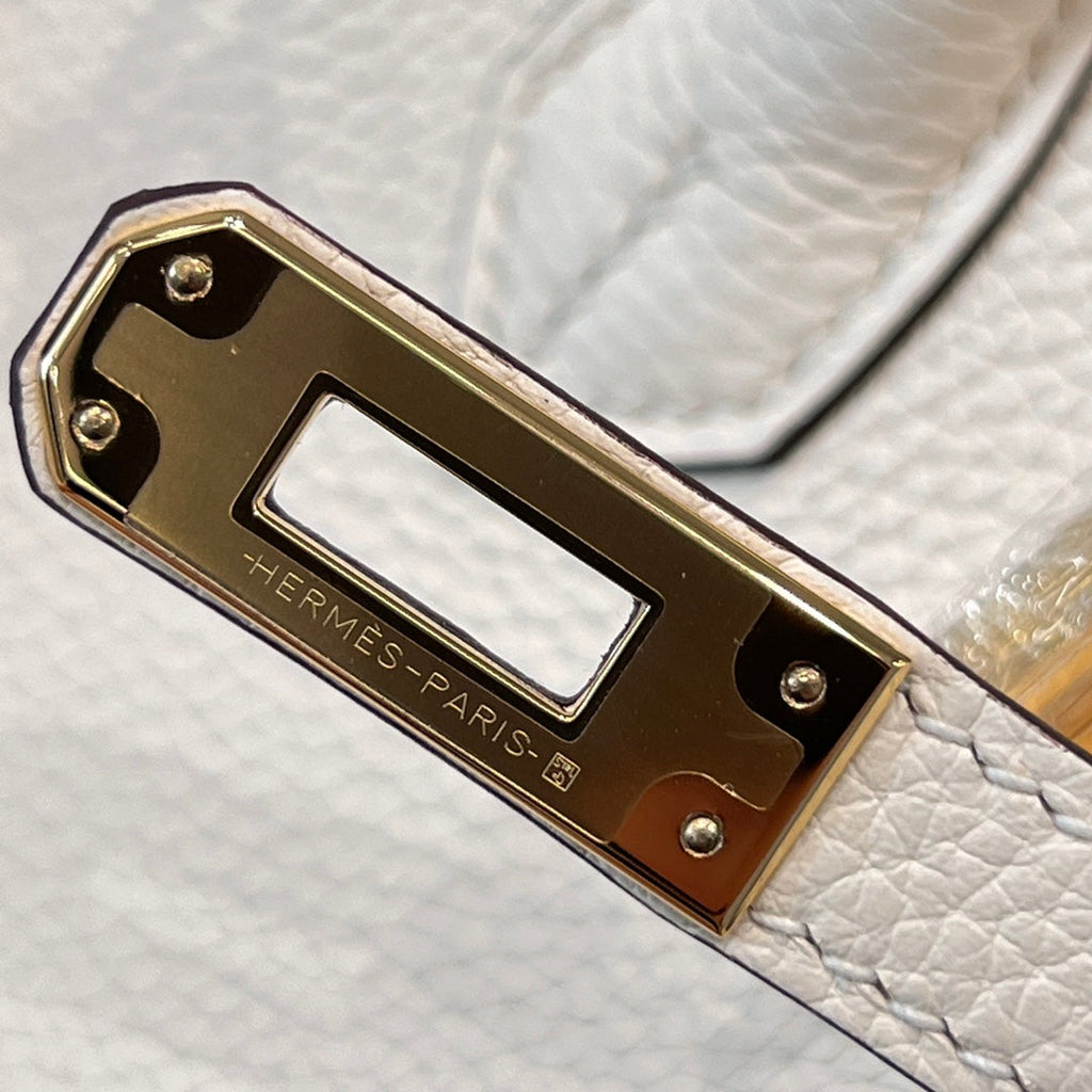 HM 25S BIRKIN 25 CM IN CREAM WHITE TOGO WITH KEY GOLD