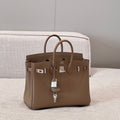 HM 25S BIRKIN 25 CM IN CHESTNUT BROWN TOGO WITH KEY SILVER