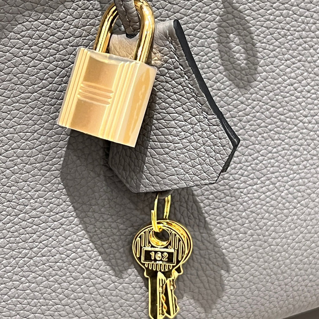 HM 25S BIRKIN 25 CM IN DARK GREY TOGO WITH KEY GOLD