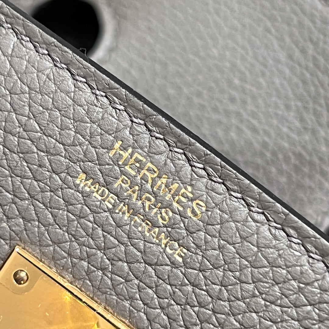 HM 25S BIRKIN 25 CM IN DARK GREY TOGO WITH KEY GOLD