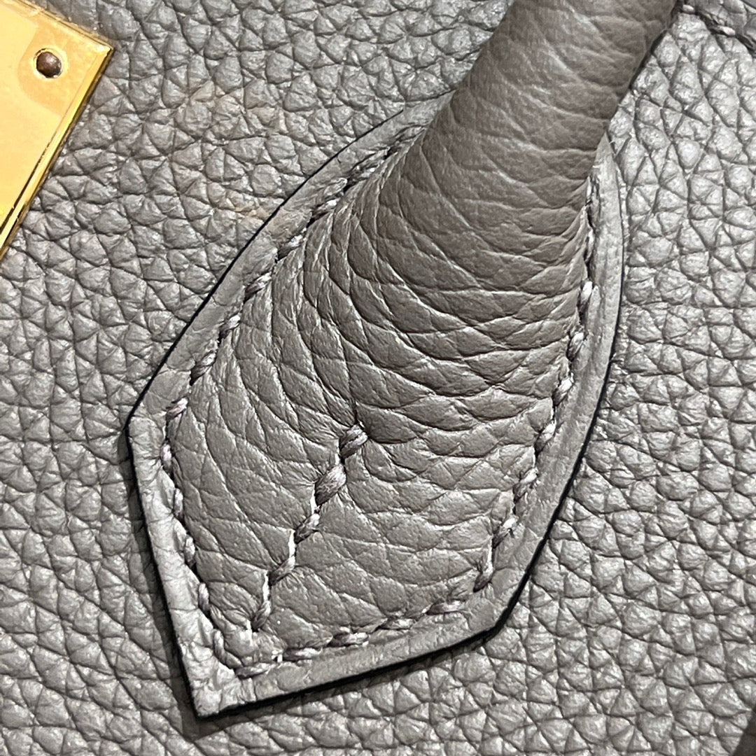 HM 25S BIRKIN 25 CM IN DARK GREY TOGO WITH KEY GOLD