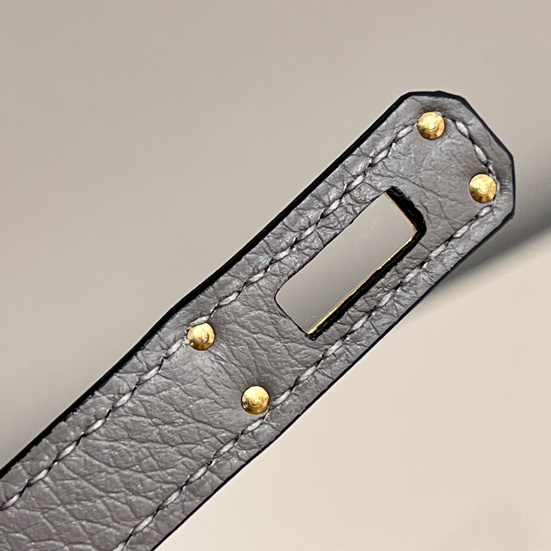 HM 25S BIRKIN 25 CM IN GREY TOGO WITH KEY GOLD