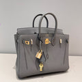 HM 25S BIRKIN 25 CM IN GREY TOGO WITH KEY GOLD