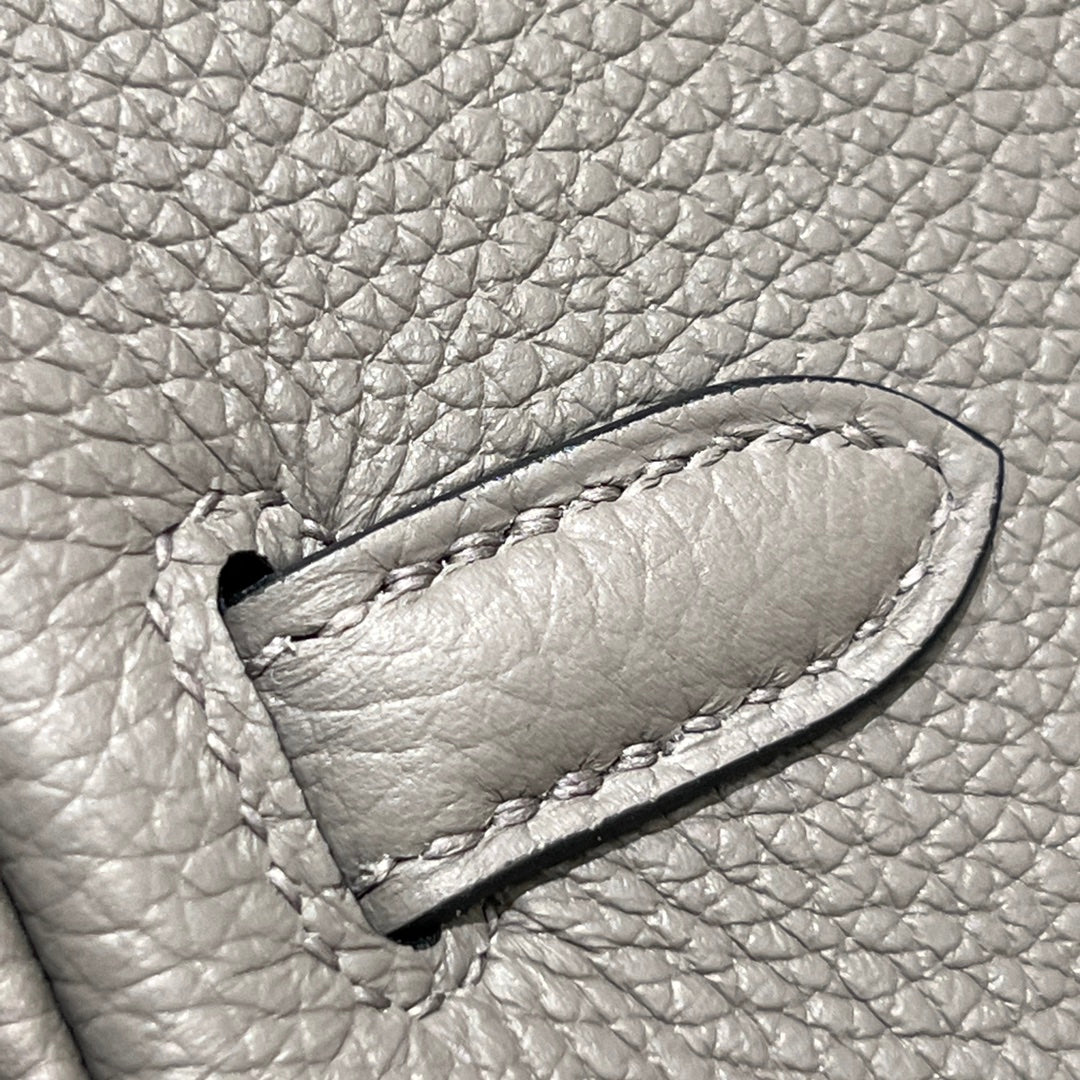 HM 25S BIRKIN 25 CM IN DARK GREY TOGO WITH KEY SILVER