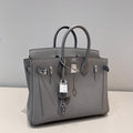 HM 25S BIRKIN 25 CM IN GREY TOGO WITH KEY SILVER