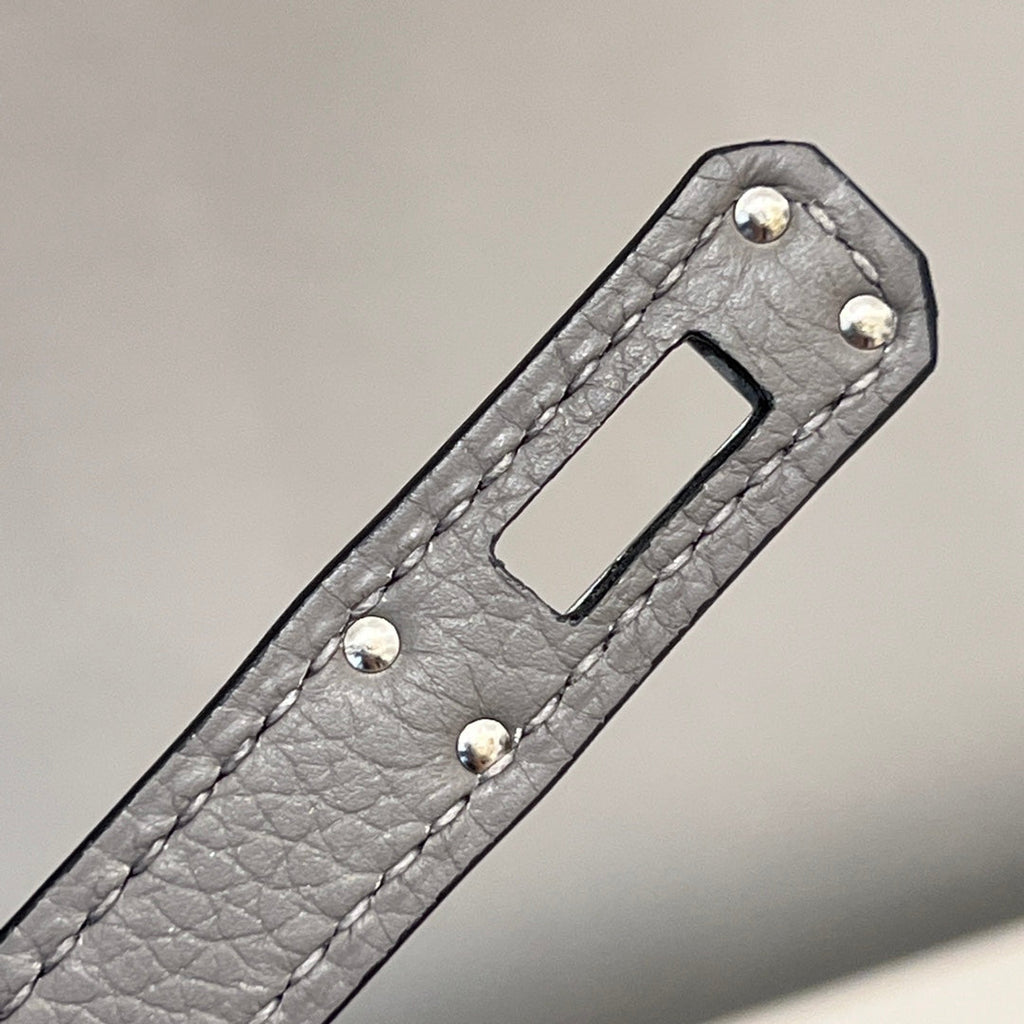 HM 25S BIRKIN 25 CM IN GREY TOGO WITH KEY SILVER
