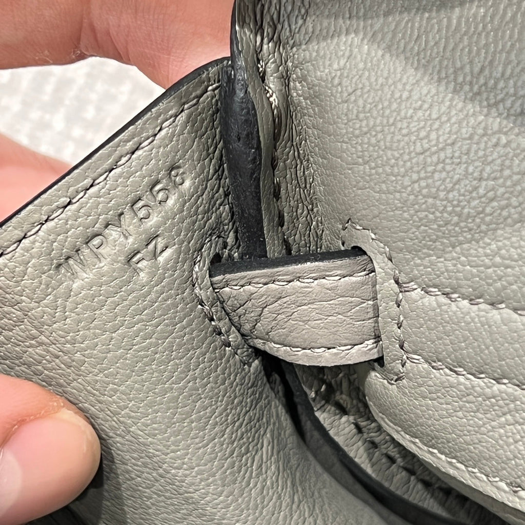 HM 25S BIRKIN 25 CM IN GREY TOGO WITH KEY SILVER