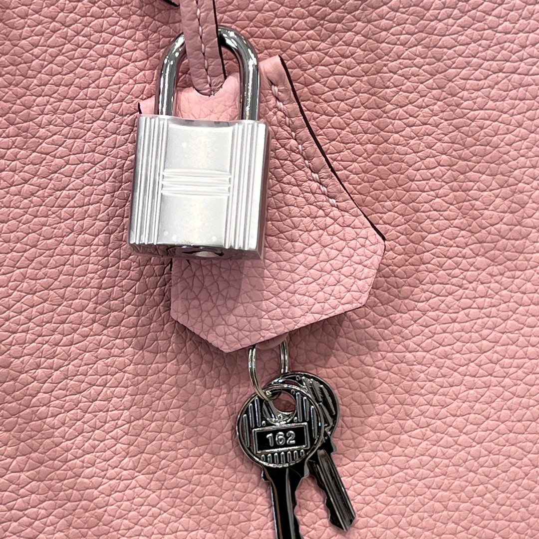 HM 25S BIRKIN 25 CM IN DARK PINK TOGO WITH KEY SILVER