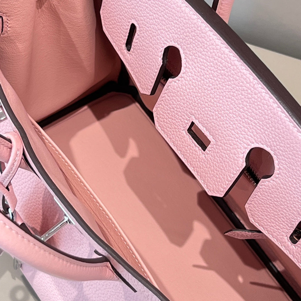 HM 25S BIRKIN 25 CM IN DARK PINK TOGO WITH KEY SILVER