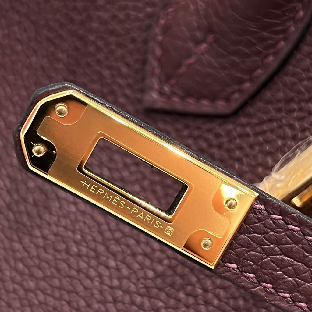 HM 25S BIRKIN 25 CM IN BURGUNDY BROWN TOGO WITH KEY GOLD
