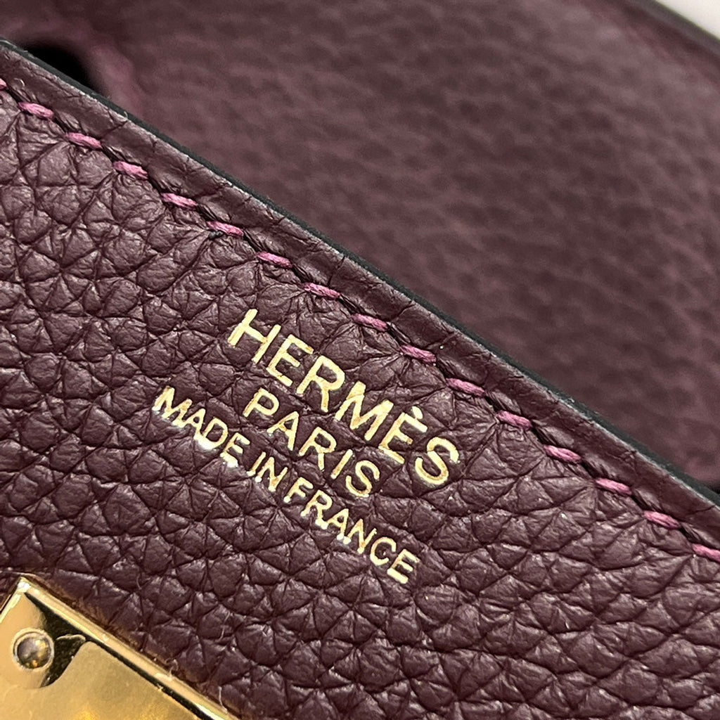 HM 25S BIRKIN 25 CM IN BURGUNDY BROWN TOGO WITH KEY GOLD