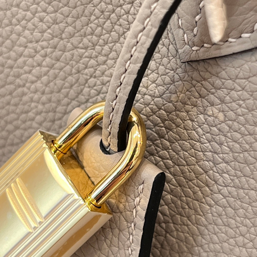 HM 25S BIRKIN 25 CM IN TAUPE TOGO WITH KEY GOLD