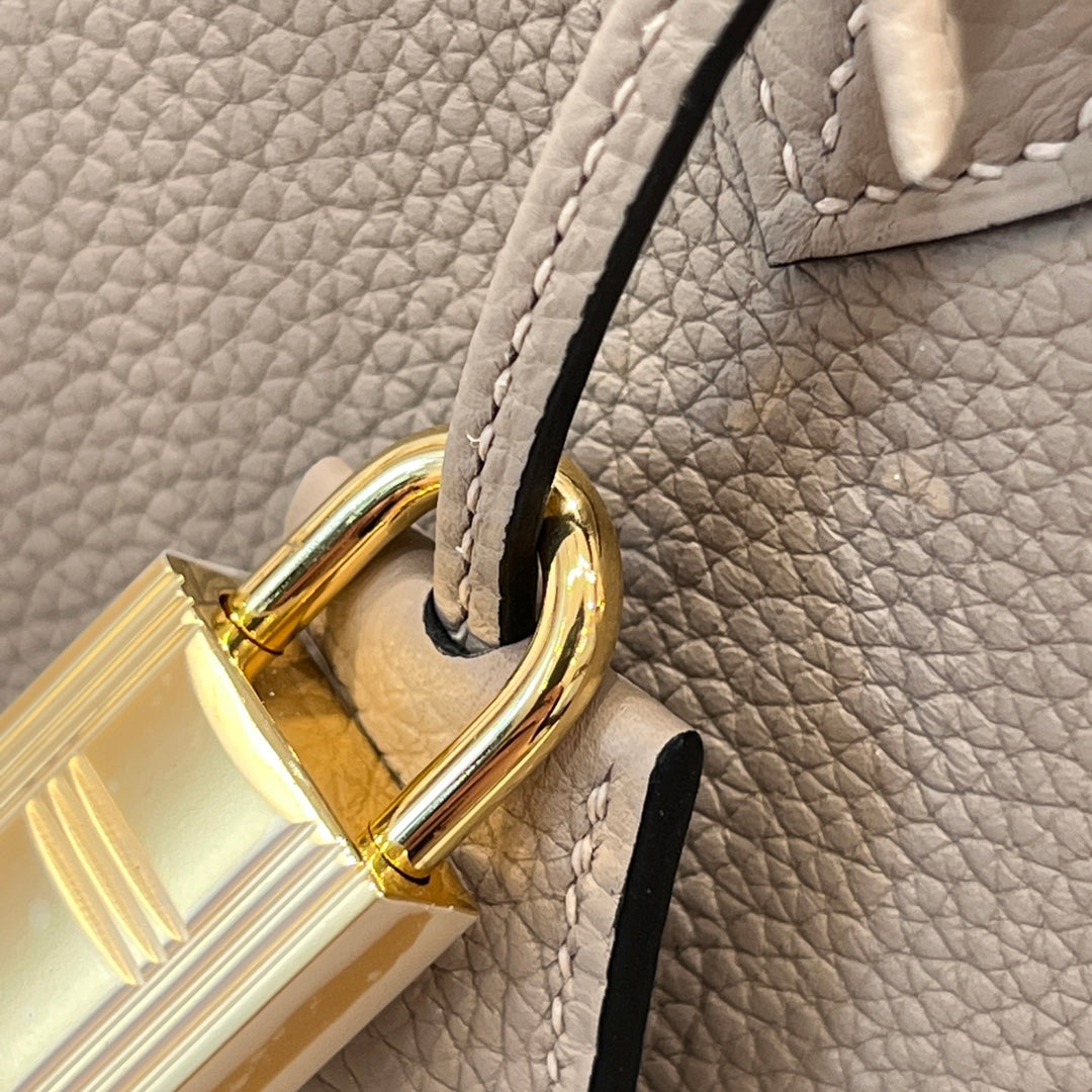 HM 25S BIRKIN 25 CM IN TAUPE TOGO WITH KEY GOLD