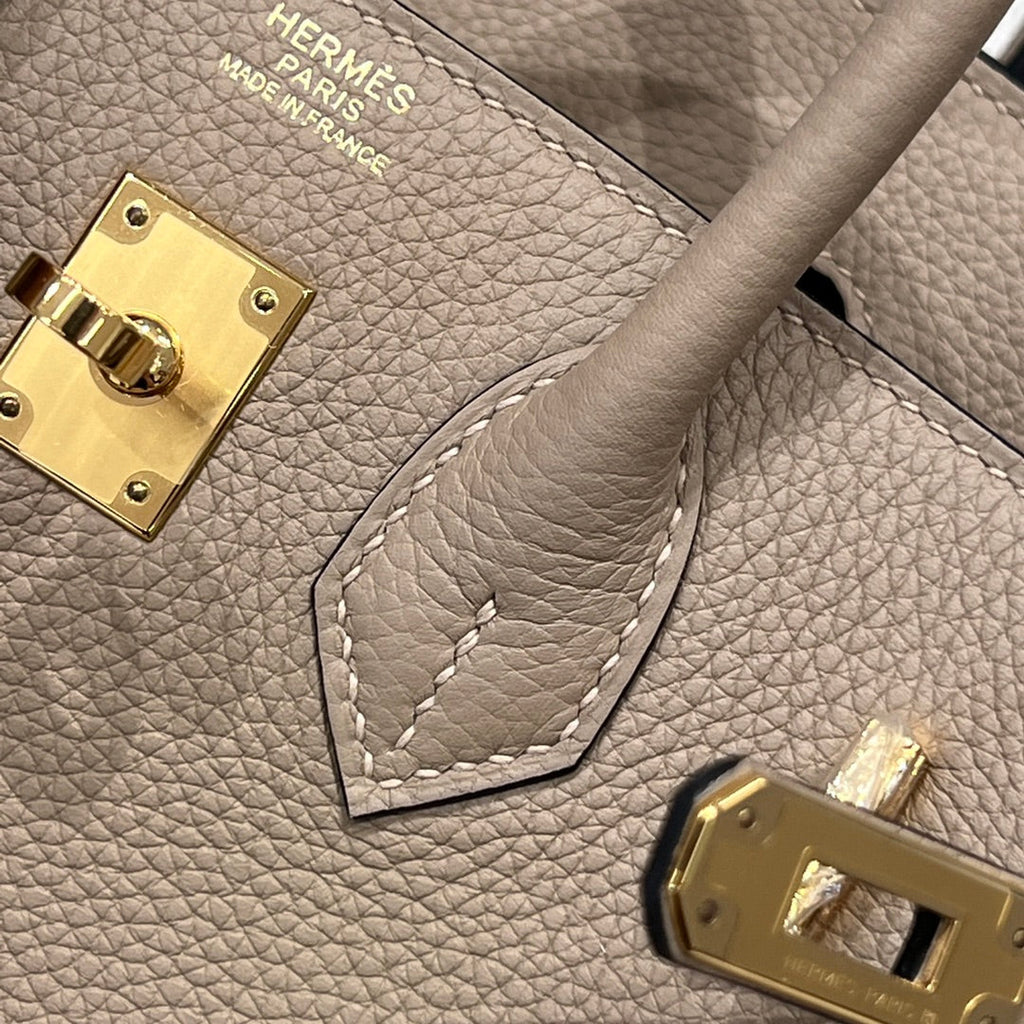 HM 25S BIRKIN 25 CM IN TAUPE TOGO WITH KEY GOLD