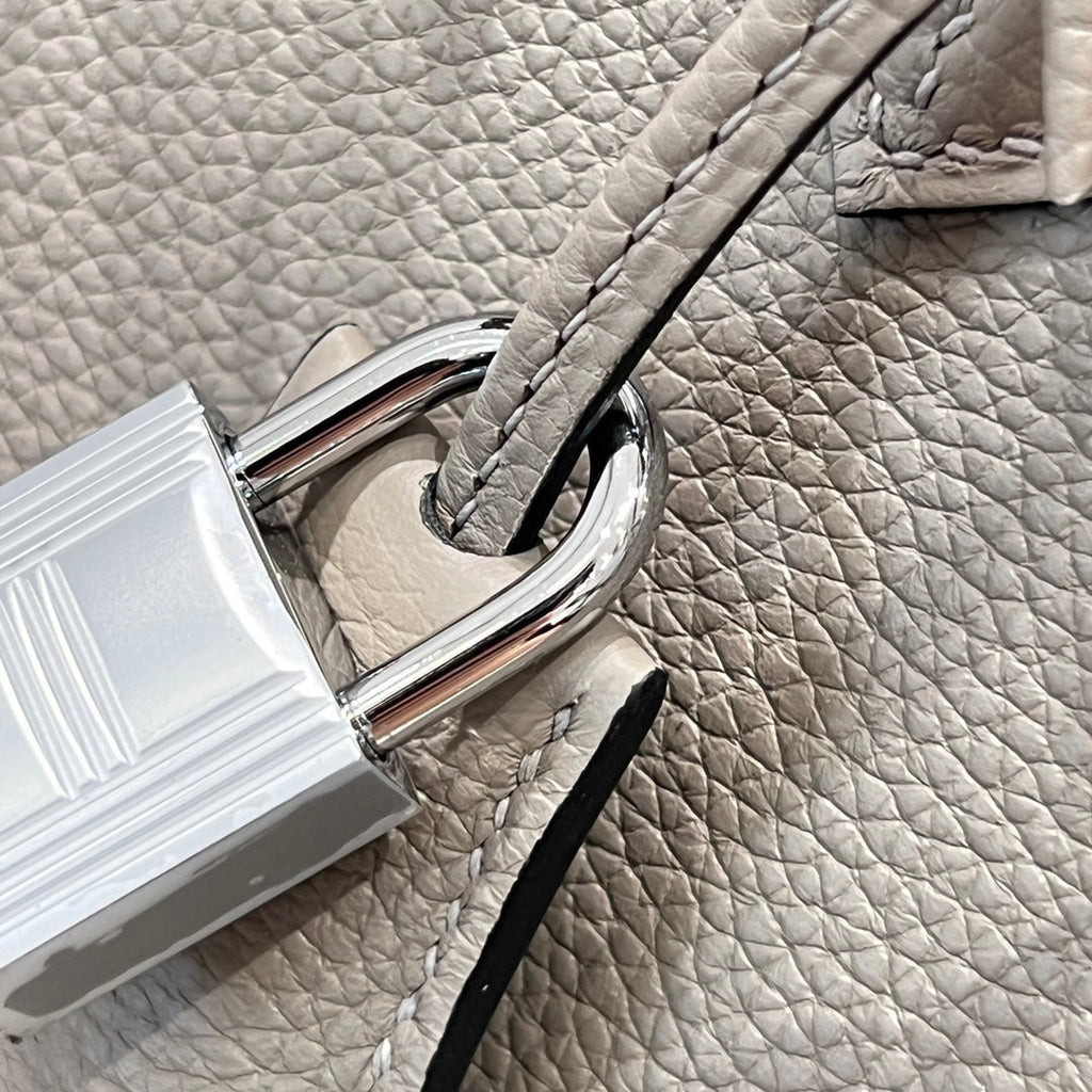 HM 25S BIRKIN 25 CM IN DARK TAUPE TOGO WITH KEY SILVER