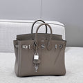 HM 25S BIRKIN 25 CM IN DARK TAUPE TOGO WITH KEY SILVER