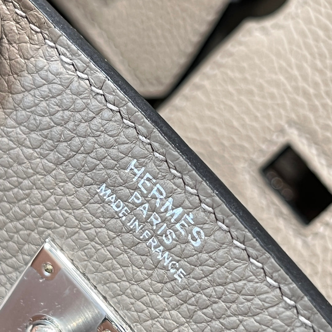 HM 25S BIRKIN 25 CM IN DARK TAUPE TOGO WITH KEY SILVER