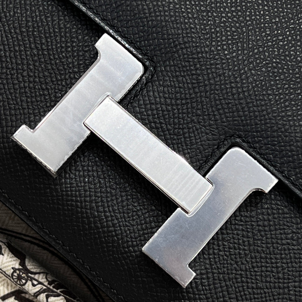 HM 25S CONSTANCE 19 CM IN BLACK EPSOM WITH SILVER HARDWARE STYLE 1