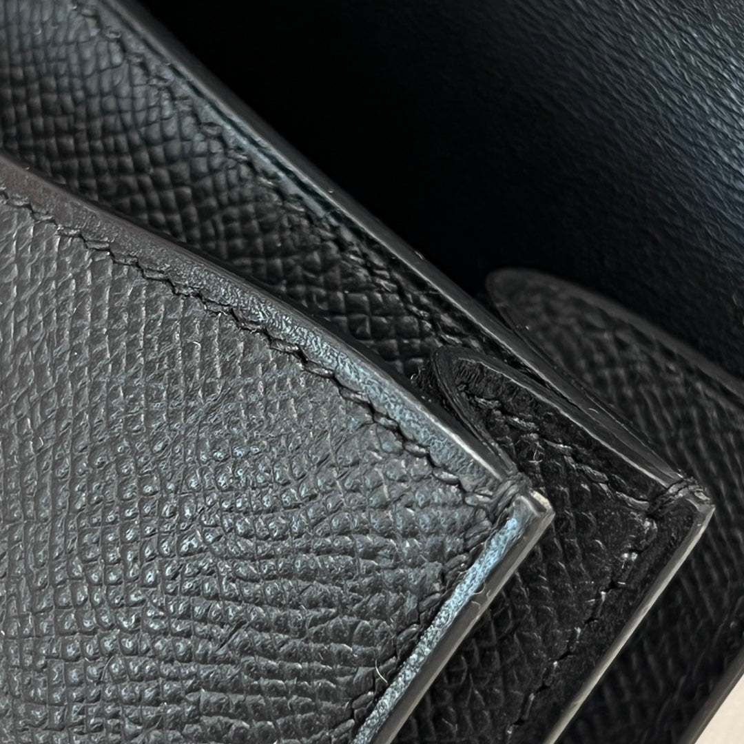 HM 25S CONSTANCE 19 CM IN BLACK EPSOM WITH SILVER HARDWARE STYLE 1