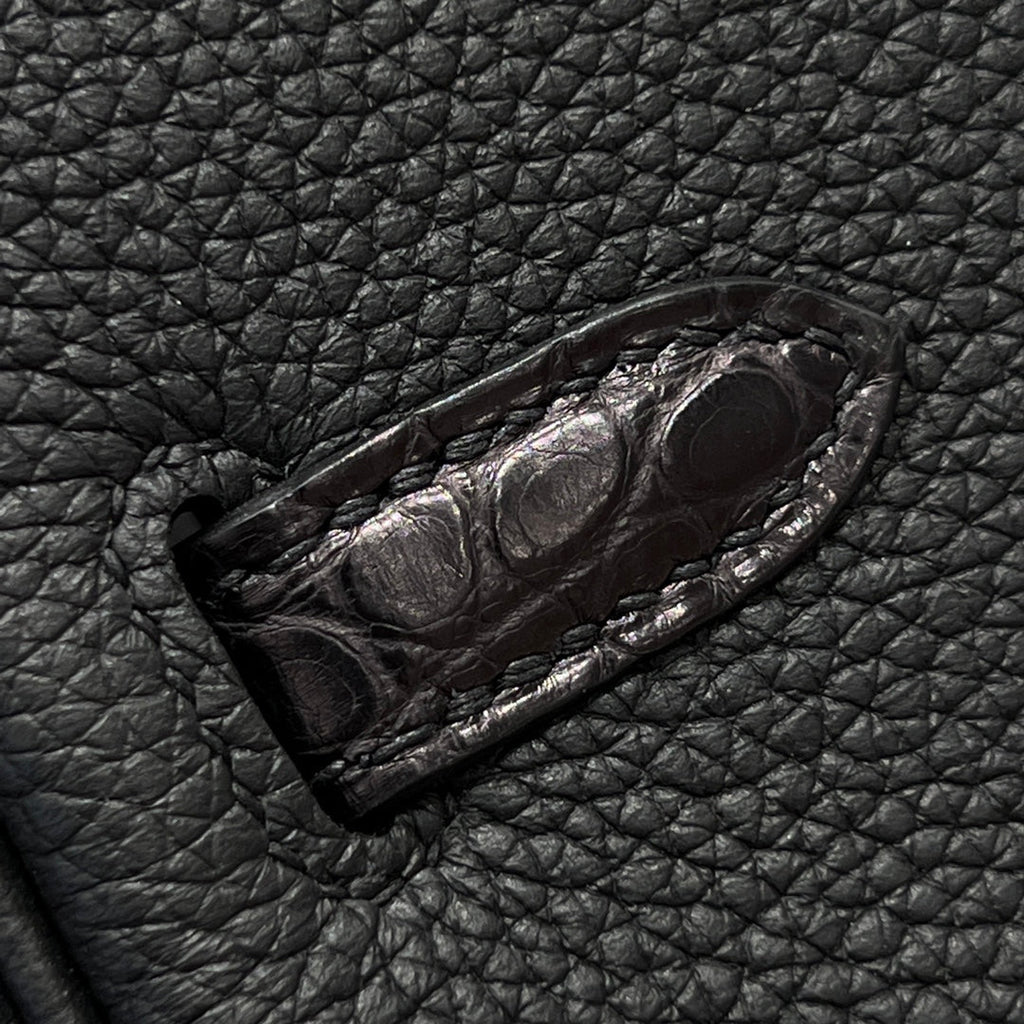 HM 25S BIRKIN 25 CM IN BLACK TOGO WITH KEY GOLD