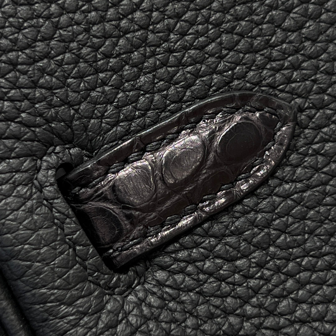 HM 25S BIRKIN 25 CM IN BLACK TOGO WITH KEY GOLD