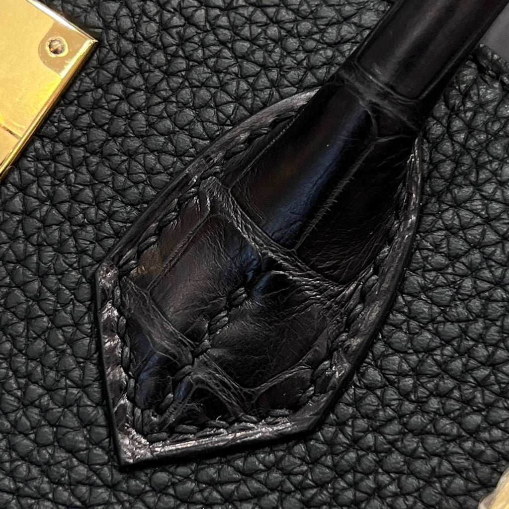HM 25S BIRKIN 25 CM IN BLACK TOGO WITH KEY GOLD