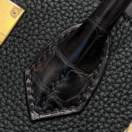 HM 25S BIRKIN 25 CM IN BLACK TOGO WITH KEY GOLD