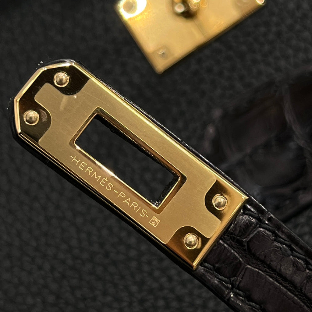 HM 25S BIRKIN 25 CM IN BLACK TOGO WITH KEY GOLD