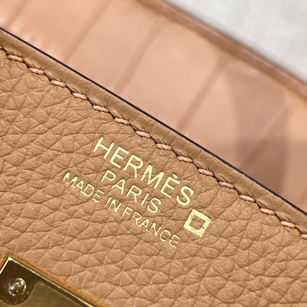 HM 25S BIRKIN 25 CM IN TAN BROWN TOGO WITH KEY GOLD