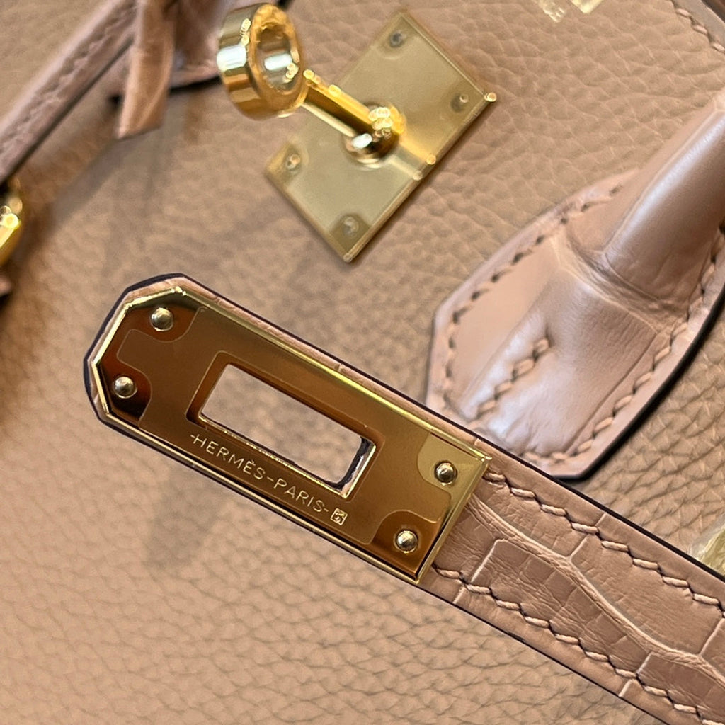 HM 25S BIRKIN 25 CM IN TAN BROWN TOGO WITH KEY GOLD