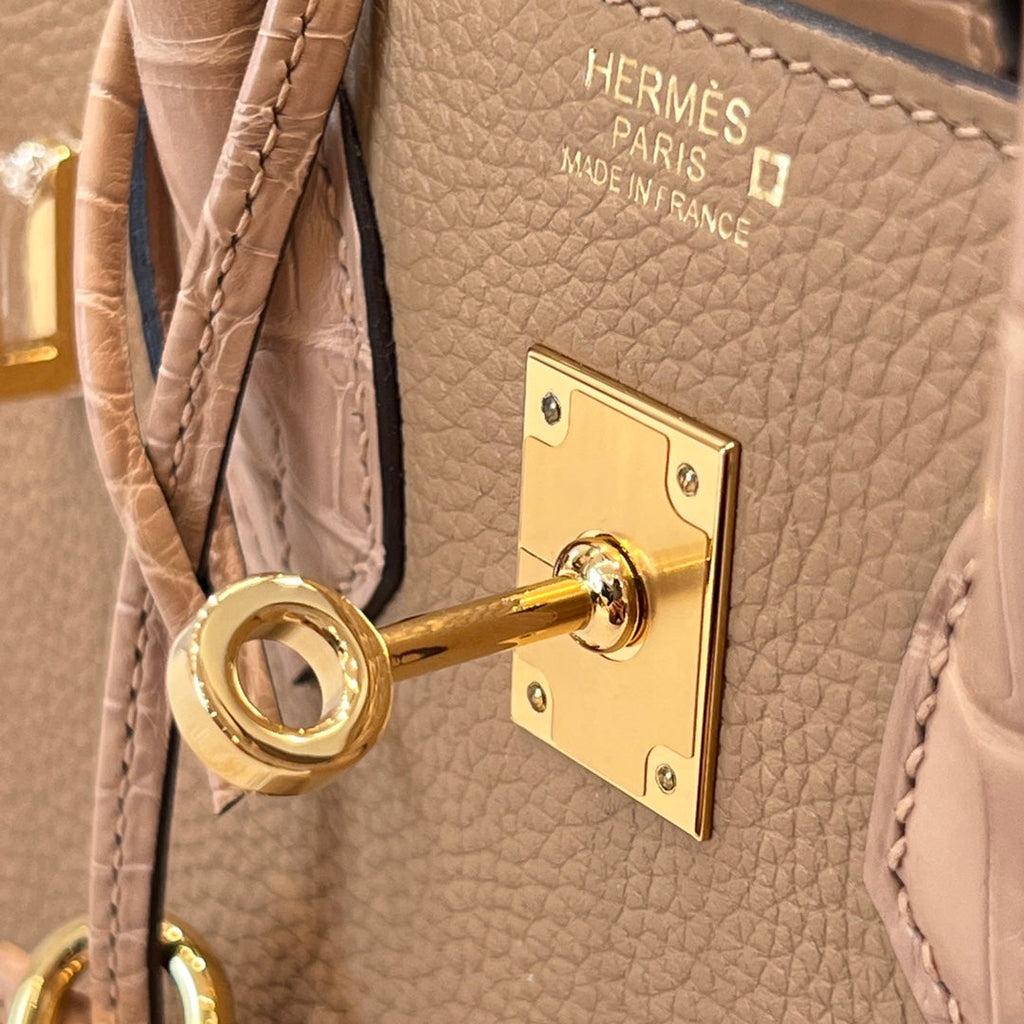 HM 25S BIRKIN 25 CM IN TAN BROWN TOGO WITH KEY GOLD