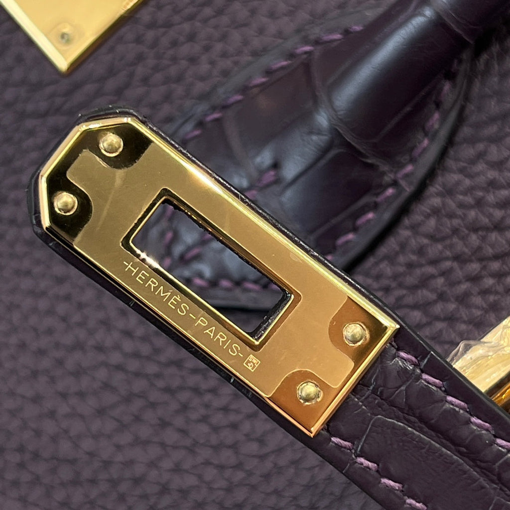 HM 25S BIRKIN 25 CM IN DARK PURPLE TOGO WITH KEY GOLD