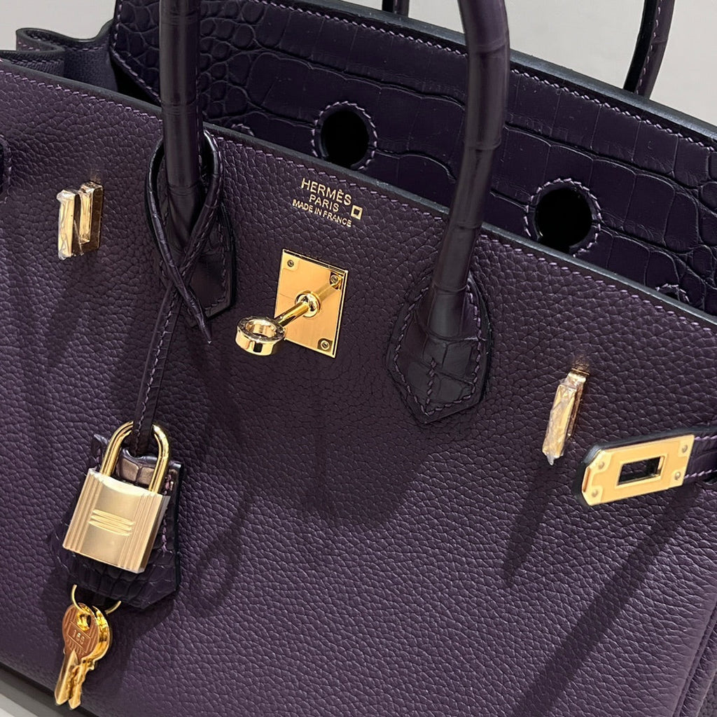 HM 25S BIRKIN 25 CM IN DARK PURPLE TOGO WITH KEY GOLD