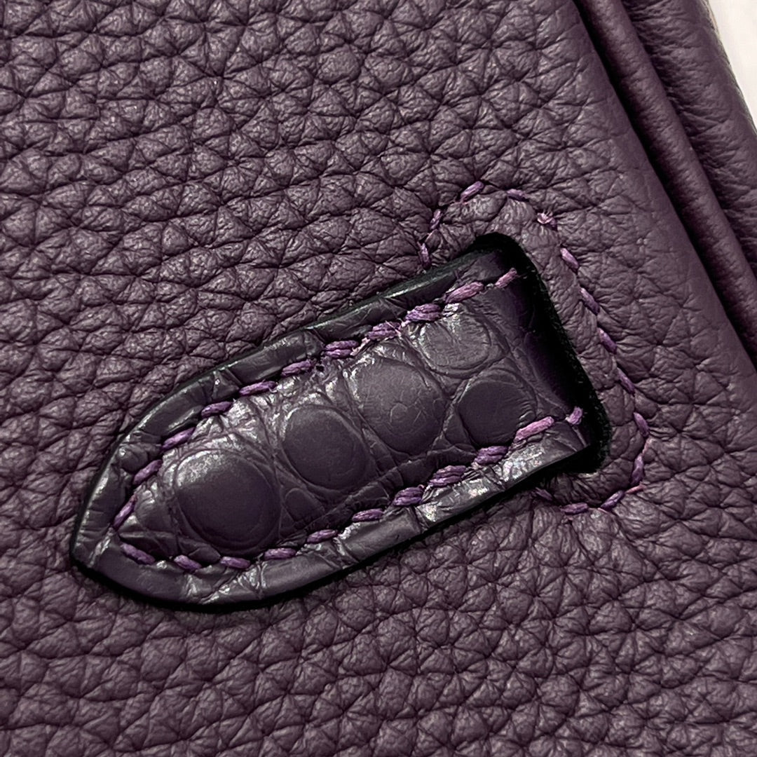 HM 25S BIRKIN 25 CM IN DARK PURPLE TOGO WITH KEY GOLD