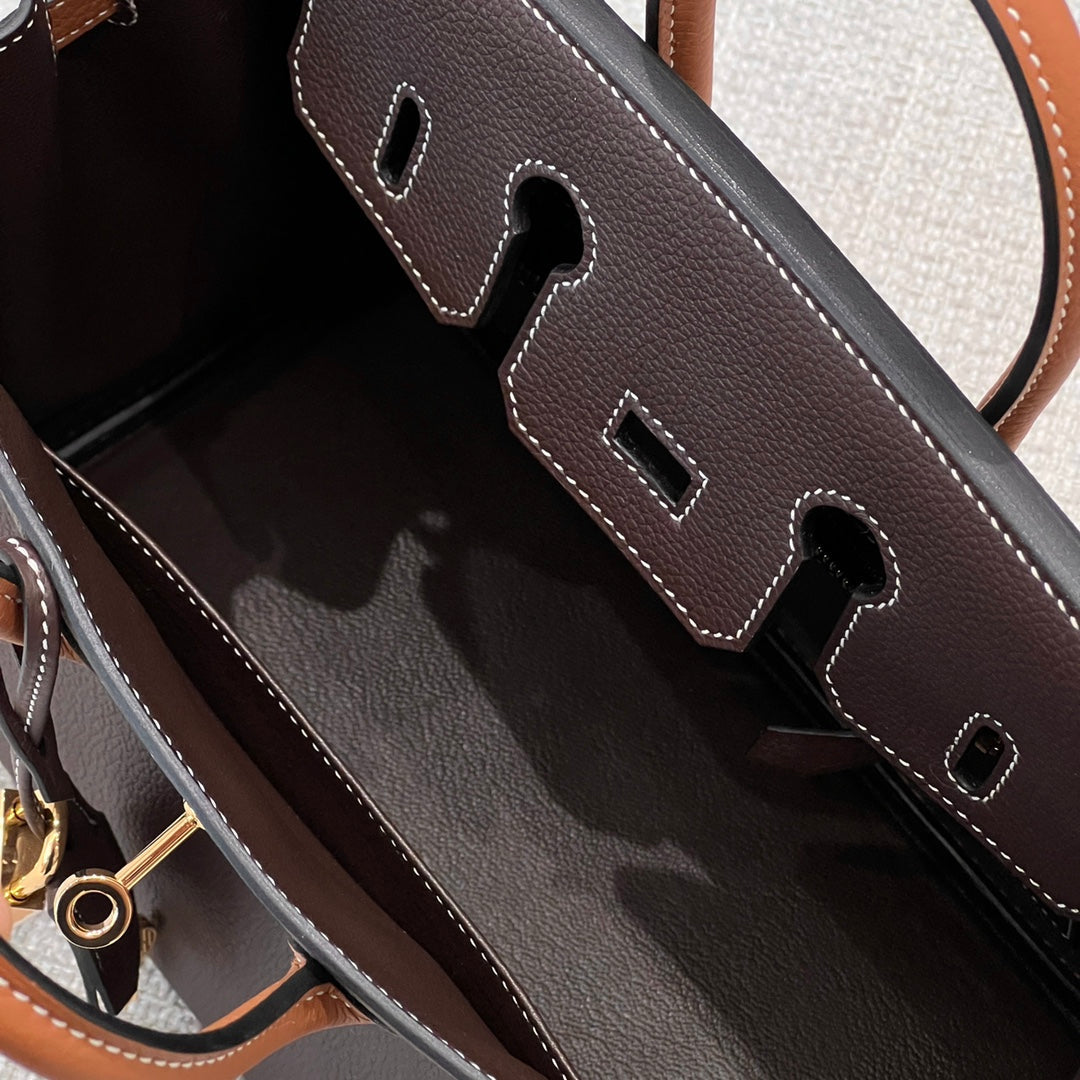 HM 25S BIRKIN 25 CM IN DARK BROWN COWHIDE WITH KEY GOLD