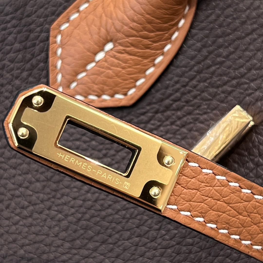 HM 25S BIRKIN 25 CM IN DARK BROWN COWHIDE WITH KEY GOLD