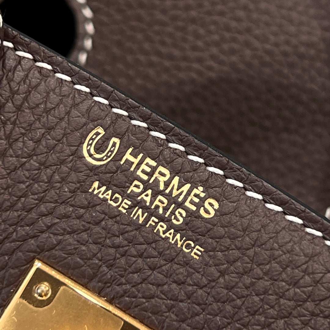 HM 25S BIRKIN 25 CM IN DARK BROWN COWHIDE WITH KEY GOLD