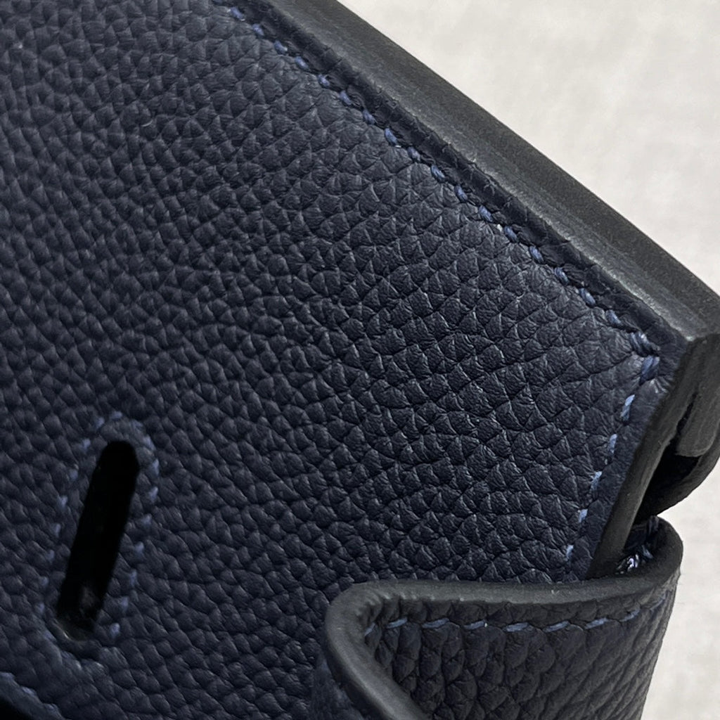 HM 25S BIRKIN 25 CM IN CHARCOAL BLUE TOGO WITH KEY SILVER