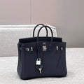 HM 25S BIRKIN 25 CM IN CHARCOAL BLUE TOGO WITH KEY SILVER