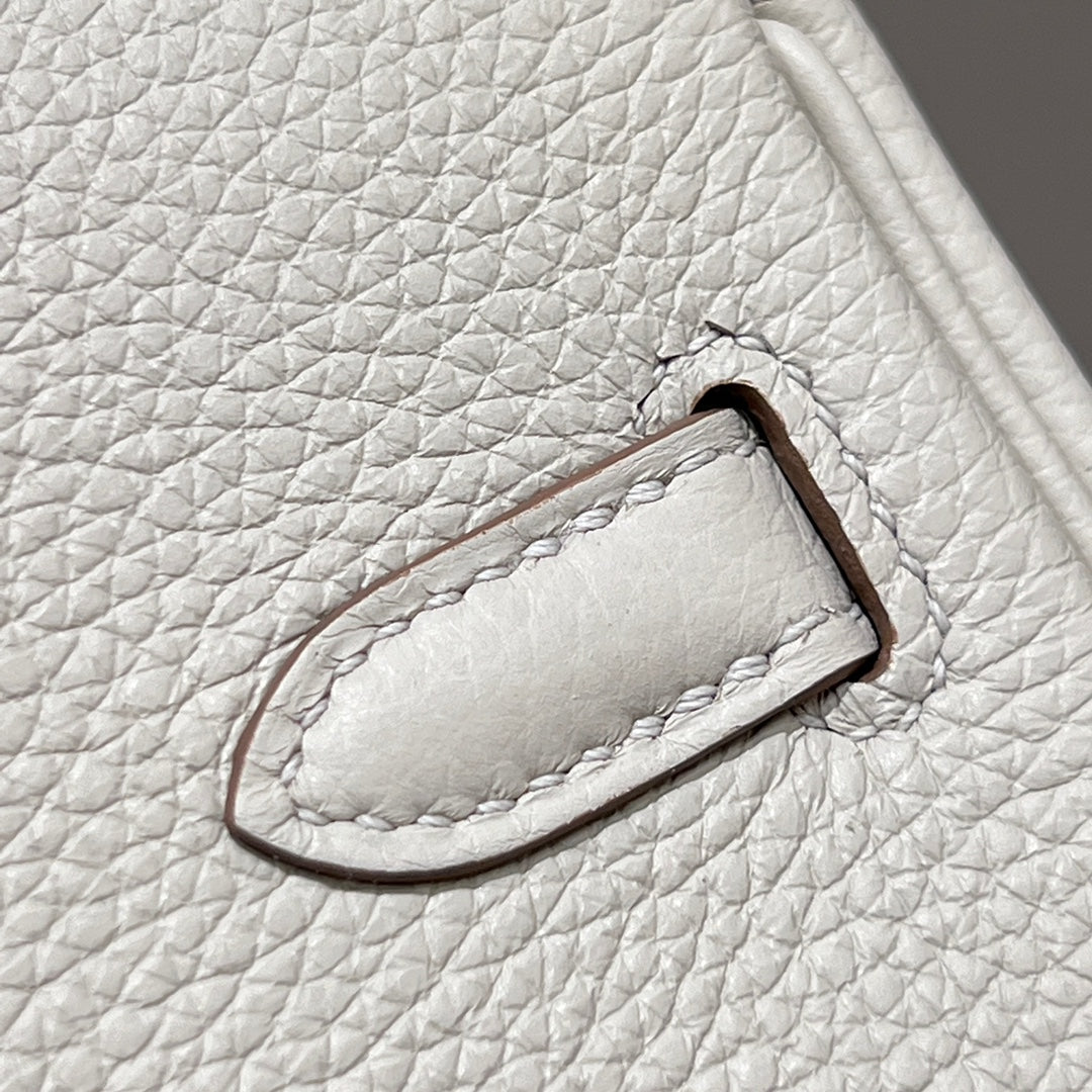 HM 25S BIRKIN 25 CM IN CREAM WHITE TOGO WITH KEY SILVER