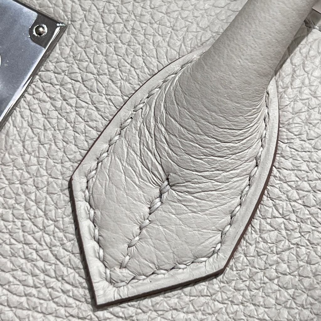 HM 25S BIRKIN 25 CM IN CREAM WHITE TOGO WITH KEY SILVER