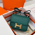 HM 25S CONSTANCE 19 CM IN DARK GREEN EPSOM WITH GOLD HARDWARE
