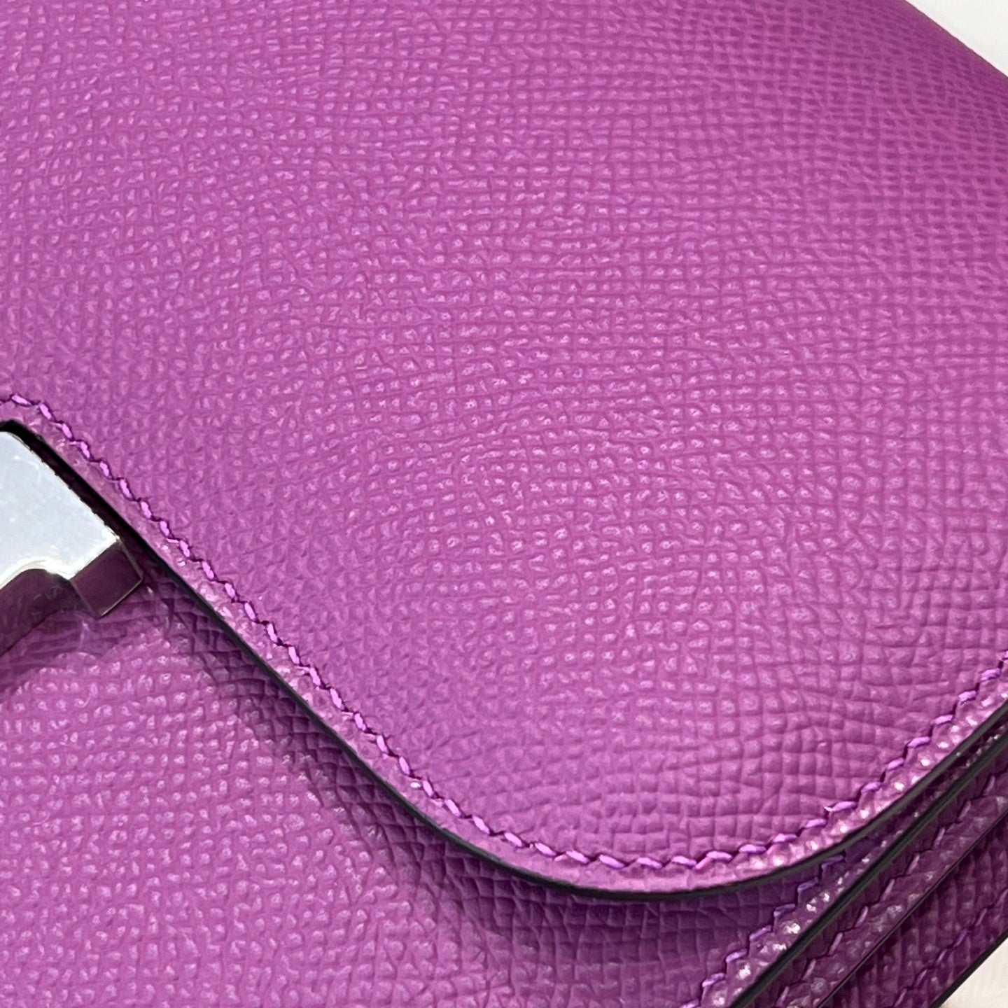 HM 25S CONSTANCE 19 CM IN PURPLE EPSOM WITH SILVER HARDWARE