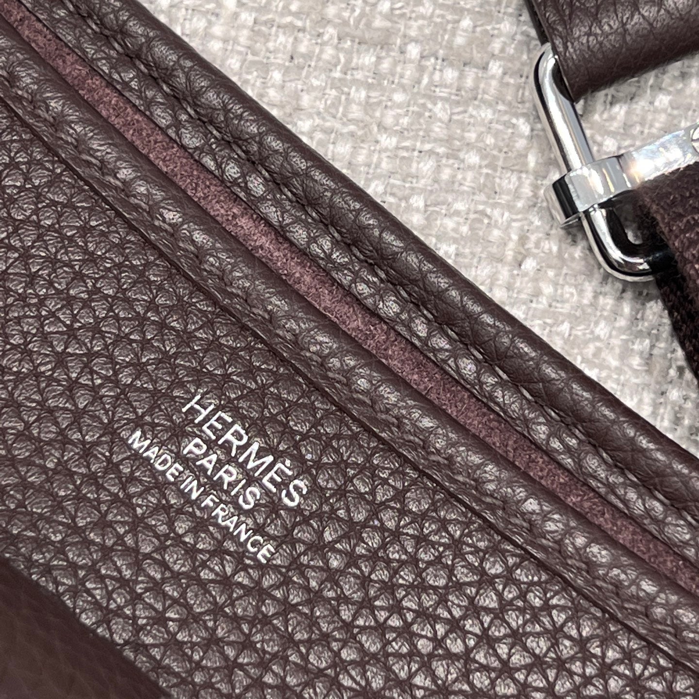 HM 26S EVELYNE BAG 29CM IN BROWN CALFSKIN